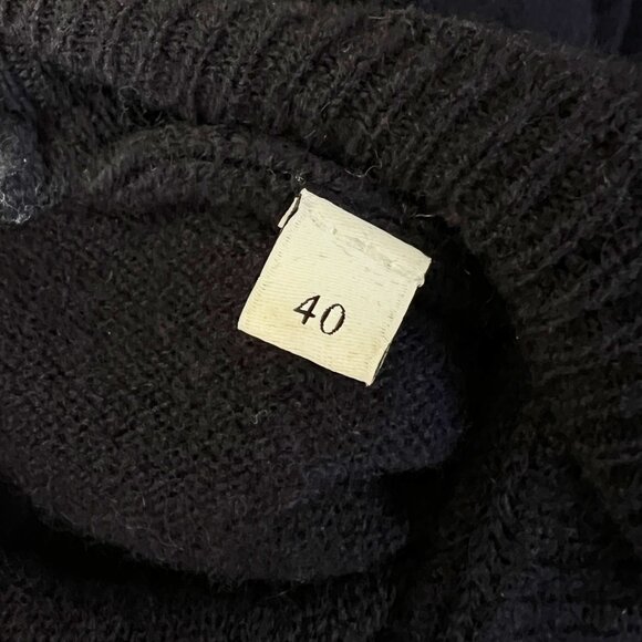 Sandro Cashmere Wool Stripe Midi Knit Sweater Bryone Dress Preppy Paris Academia - Picture 8 of 14